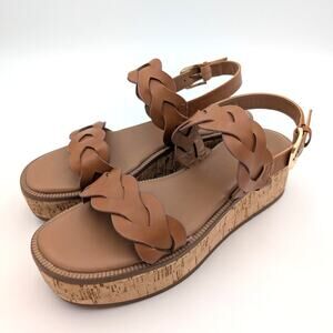 Nordstrom Rack Pennie Braided Platform Sandal Women's Brown Size US8M